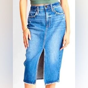 Universal Thread Distressed MIDI Jean Skirt Sz 10